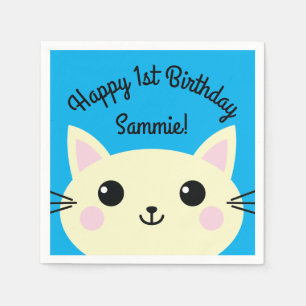 Cat Birthday Party Serviette