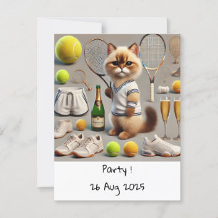 Cat Birthday Themed for Tennis Player Postkarte