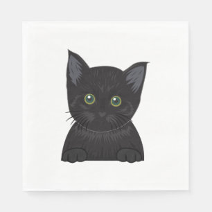 Cat Black Serviette