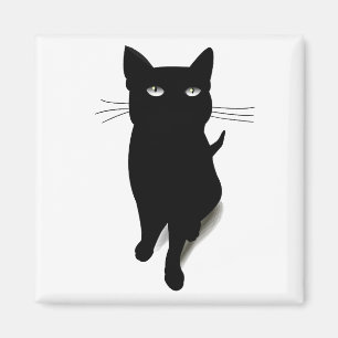Cat Blackcat Black Cat Vector Feline Pet Magnet