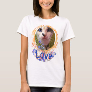 Cat Blue Eyes Liebe Vergiss-me-nicht-Niedlich T-Shirt