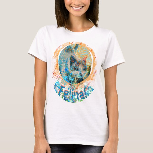 Cat Blue Eyes Vergessen Sie nicht Feline Art T - S T-Shirt (Vorderseite)