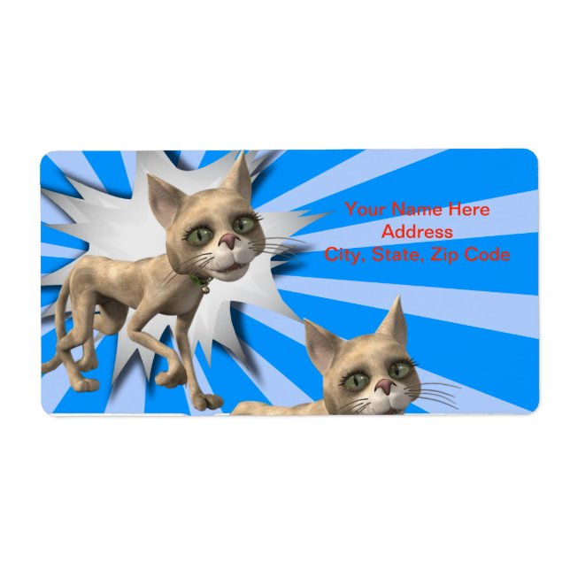 Cat Blue Gray Labels (Vorne)