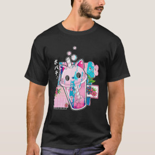 Cat Boba Anime Bubble Tea Neko Girls Kawaii Girls T-Shirt