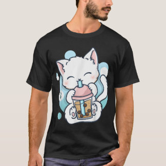 Cat Boba Tea Bubble Tea Anime Kawaii Neko_16 T-Shirt