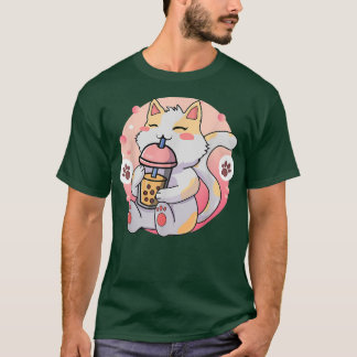 Cat Boba Tea Bubble Tea Anime Kawaii Neko 566 T-Shirt
