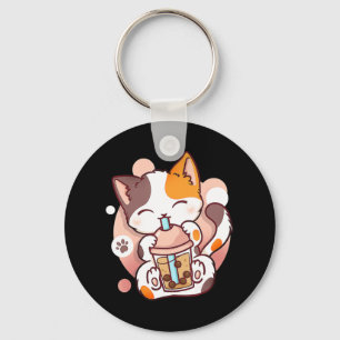 Cat Boba Tea Bubble Tea Anime Kawaii Neko for Girl Schlüsselanhänger