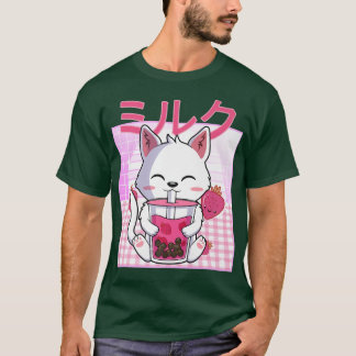 Cat Boba Tea Bubble Tea Anime Kawaii Neko Gift Kid T-Shirt