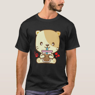 Cat Boba Tea Bubble Tea Kawaii Anime Japanischer N T-Shirt