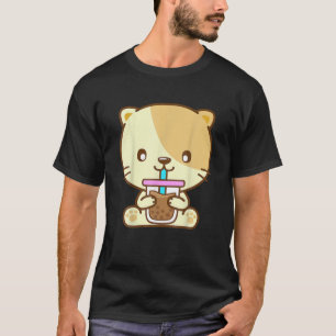 Cat Boba Tea Bubble Tea Kawaii Anime Japanischer N T-Shirt