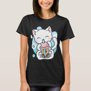 Cat Boba Tea Bubble Tea Kawaii Anime Japanischer N T-Shirt