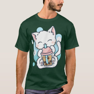 Cat Boba Tea Bubble Tea Kawaii Anime Japanischer N T-Shirt