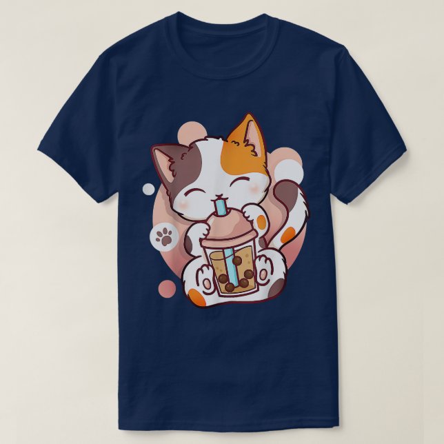 Cat Boba Tea Bubble Tee Anime Kawaii Neko für Mädc (Design vorne)