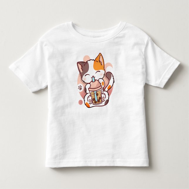 Cat Boba Tea Bubble Tee Anime Kawaii Neko für Mädc (Vorderseite)
