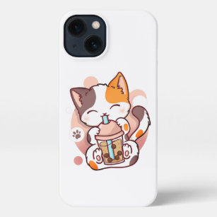 Cat Boba Tea Bubble Tee Anime Kawaii Neko für Mädc iPhone 13 Hülle