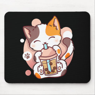 Cat Boba Tea Bubble Tee Anime Kawaii Neko für Mädc Mousepad