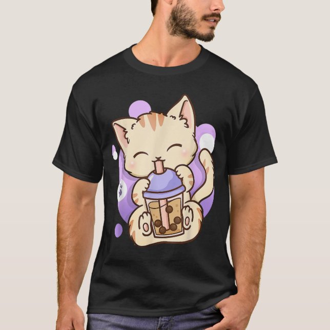 Cat Boba Tea Bubble Tee Anime Kawaii Neko Gift Gif (Vorderseite)