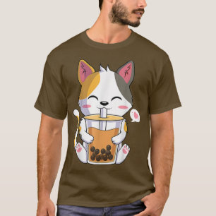 Cat Boba Tea Bubble Tee Anime Kawaii Neko Girl T-S