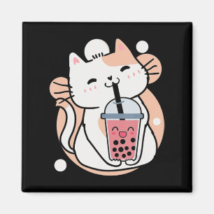 Cat Boba Tea Bubble Tee Anime Kawaii Neko Milktea Magnet