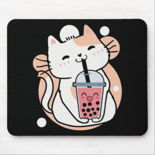 Cat Boba Tea Bubble Tee Anime Kawaii Neko Milktea Mousepad