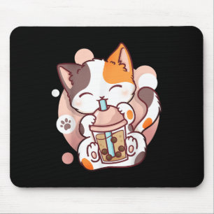 Cat Boba Tea Bubble Tee Anime Kawaii Neko Mousepad