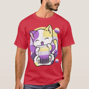 Cat Boba Tea Bubble Tee Anime Kawaii Neko Nonbinar