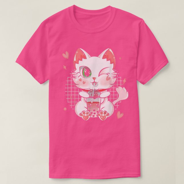 Cat Boba Tea Bubble Tee Katze Kawaii Anime Neko Gi (Design vorne)