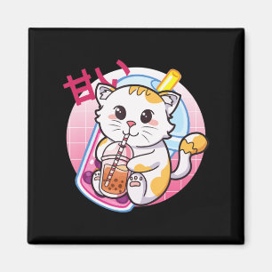 Cat Boba Tea Bubble Tee Katze Lover Anime Kawaii N Magnet