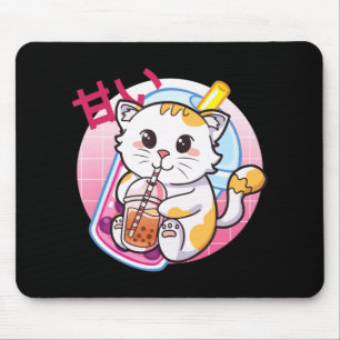 Cat Boba Tea Bubble Tee Katze Lover Anime Kawaii N Mousepad