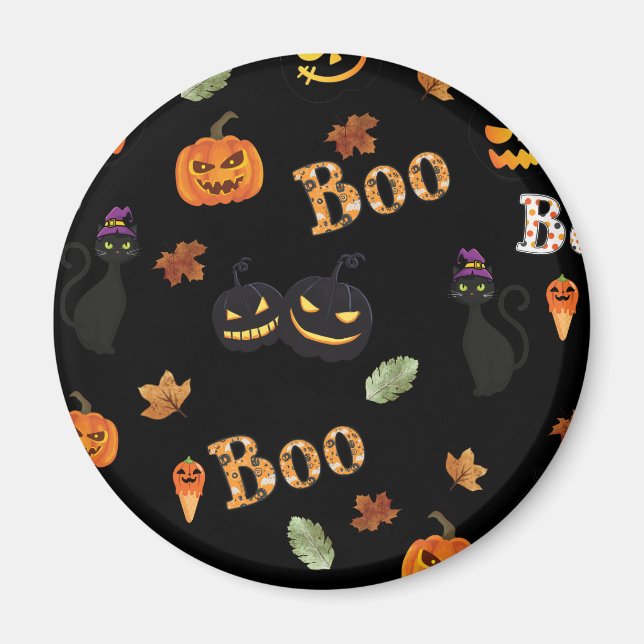 Cat Boo Halloween Magnet (Vorne)