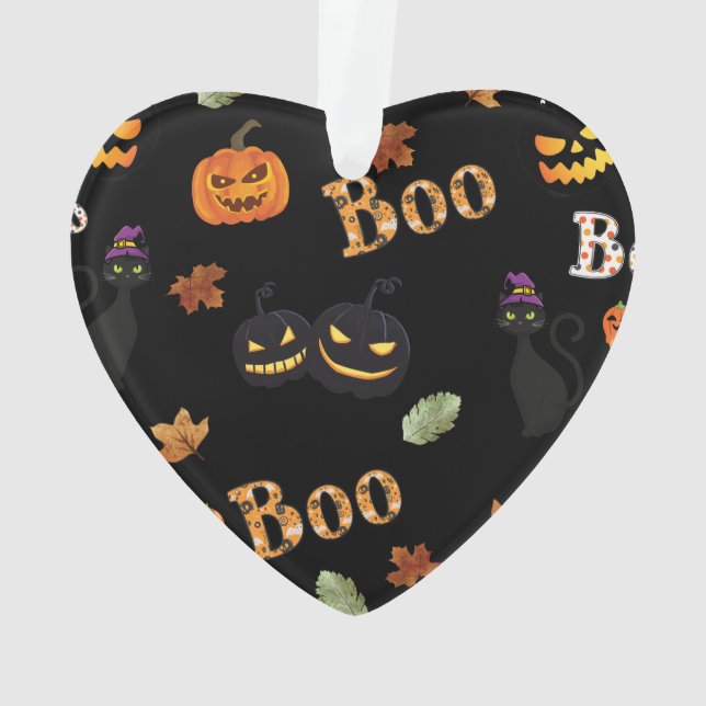 Cat Boo Halloween Ornament (Rückseite)