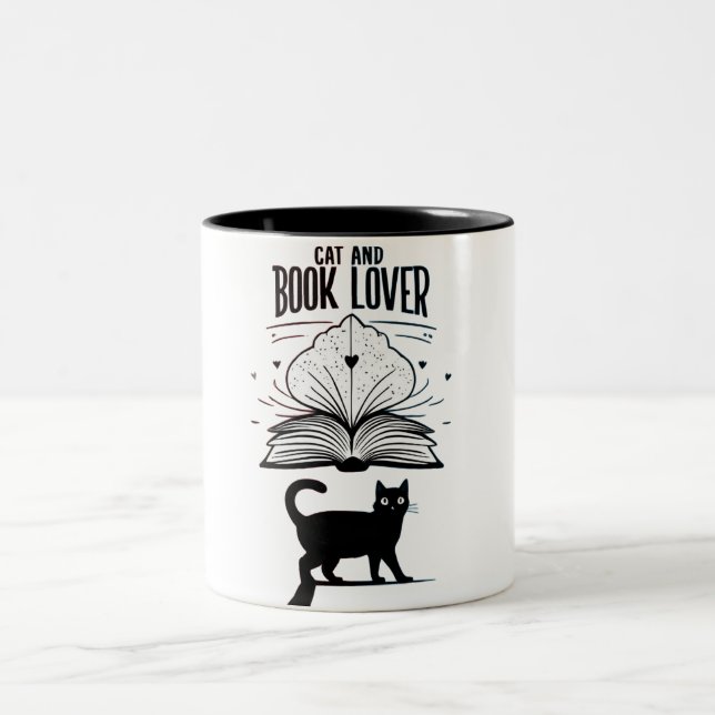 Cat & Book Lover Tasse (Mittel)