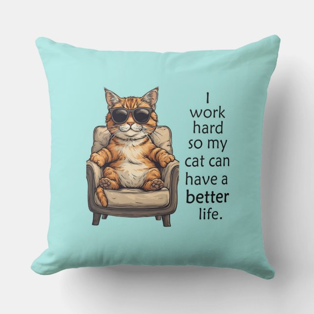 Cat Boss - Funny Cat Theme Theme Kissen (Vorderseite)