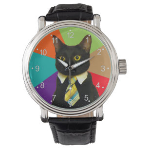 Cat-Boss in der Krawatte Armbanduhr