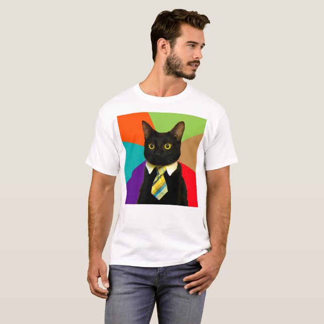 Cat-Boss in Krawatte T-Shirt (Vorne ganz)