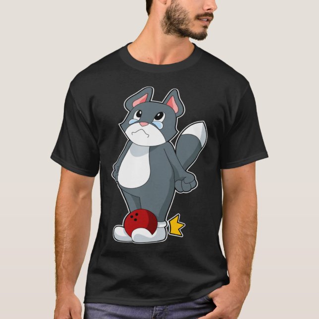 Cat Bowling Bowling ball Sports T-Shirt (Vorderseite)