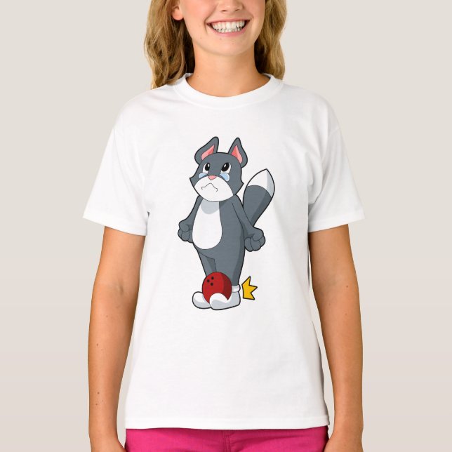 Cat Bowling Bowling ball T-Shirt (Vorderseite)