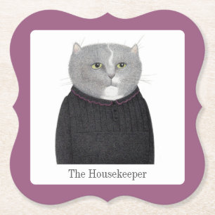 CAT-Brackets-Untersetzer für HOUSEKEEPER + Text Untersetzer