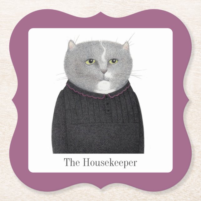 CAT-Brackets-Untersetzer für HOUSEKEEPER + Text Untersetzer (Vorderseite)