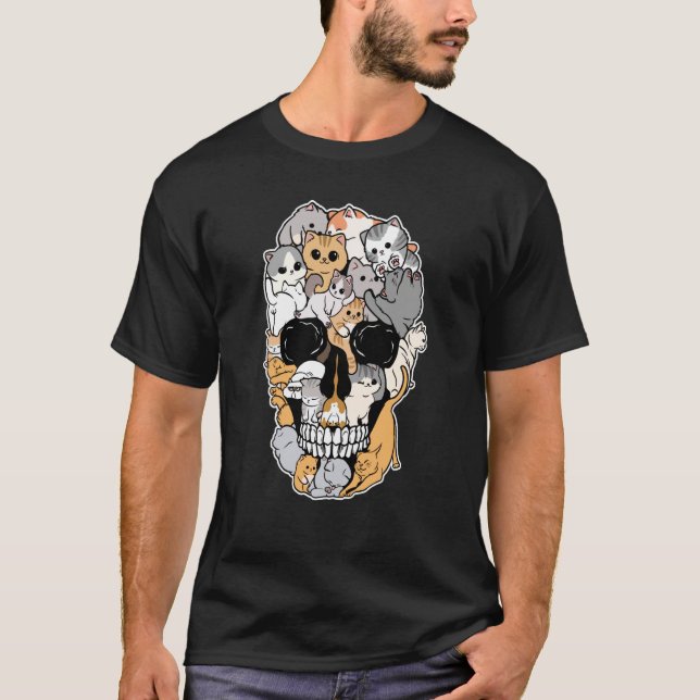 Cat Breed Animal Skull Shape Animation Skull T-Shirt (Vorderseite)