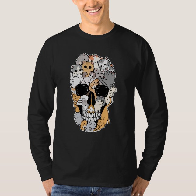 Cat Breed Animal Skull Shape Animation Skull T-Shirt (Vorderseite)