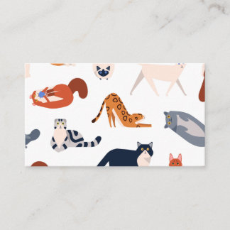 Cat Breeds Pattern Visitenkarte