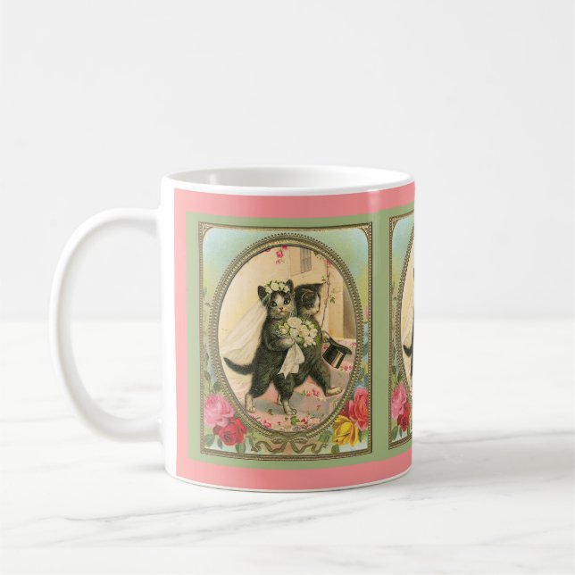 Cat Bride and Groom Wedding Day Kaffeetasse (Links)