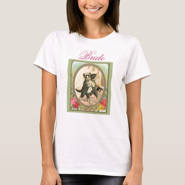 Cat Bride and Groom Wedding Day T-Shirt (Vorderseite)