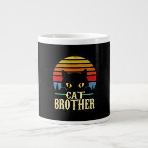 Cat Brother Vintag Achtziges Retro T - Shirt Jumbo-Tasse