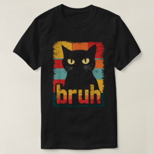 Cat Bruh Meme Funny Cats Kitten Retro T-Shirt