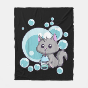 Cat Bubble Tee-Geschenk Witziges Boba Tee Katzen Fleecedecke