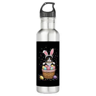 Cat Bunny Oars Eggs Meowy Osterkaninchen Lover Men Edelstahlflasche