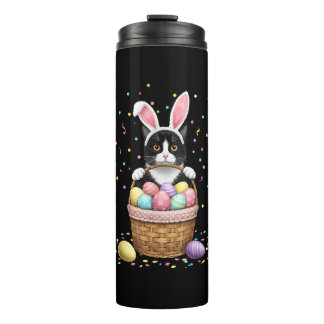 Cat Bunny Oars Eggs Meowy Osterkaninchen Lover Men Thermosbecher