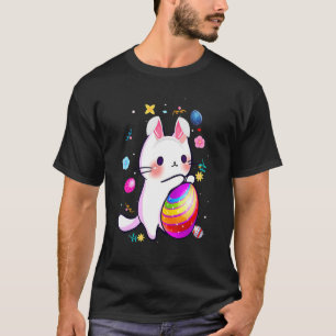 Cat Bunny Rabbit Ostereier Korb Eierjagd Co T-Shirt